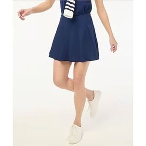 J CREW Pleated Skort‎ Active Skirt Academia Preppy Blue Sz L NWT